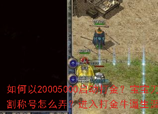 如何以20005000启动打金?宝宝刀刀切割称号怎么弄?进入打金牛逼生涯有哪些攻略? 如何以20005000启动打金?宝宝刀刀切割称号怎么弄?进入打金牛逼生涯有哪些攻略?
