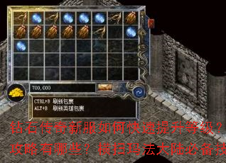 钻石传奇新服如何快速提升等级?装备获取全攻略有哪些?横扫玛法大陆必备技巧是什么? 钻石传奇新服如何快速提升等级?装备获取全攻略有哪些?横扫玛法大陆必备技巧是什么?